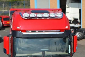 Roof Light Bar + LEDs x7 For Mercedes Actros MP5 2019+ Big Space Truck Stainless - Picture 1 of 4