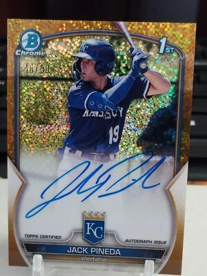 Bowman Chrome Jack Pineda 2023 1st Auto CPA-JPI refractor dorado/50 Kansas City Foto 1 de 2