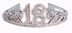 Gemma d'argento 18° compleanno tiara SPEDIZIONE GRATUITA USA prima classe! - Foto 1 di 3