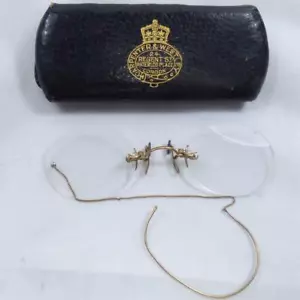GAFAS ANTIGUAS PINZAS NARIZ LLENAS DE ORO DE COLECCIÓN con CADENA - Imagen 1 de 8
