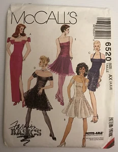 Vestidos de noche con patrón de costura McCall's 6520 años 90 tallas: 4-6-8 - Imagen 1 de 9