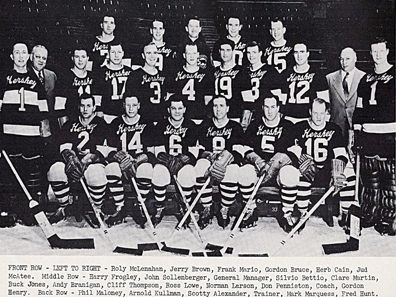 Foto del equipo AHL Hershey Bears 1948 en blanco y negro foto 8 X 10 Foto 1 de 1
