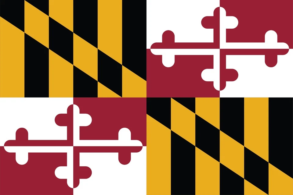 (NOT A PATCH) Maryland State Flag HTV Heat Transfer Vinyl Iron On - Image 1 of 1