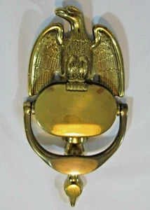 Antique Vintage Large Solid Brass American Bald Eagle Door Knocker 8.25" - Picture 1 of 11