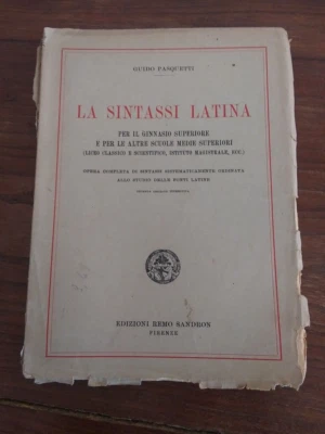 LA SINTASSI LATINA di Guido Pasquetti -Ed Sandron 1946 - Immagine 1 di 2