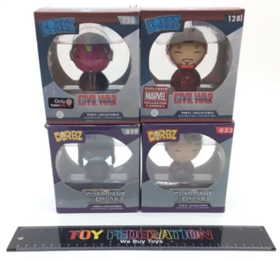 Lote de 4 figuras Funko Dorbz Marvel: STARLORD, RONAN, VISION & IRON MAN Foto 1 de 4