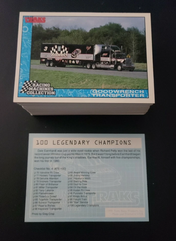 1992 Traks Racing Machines 100 Card Set - Image 1 of 1