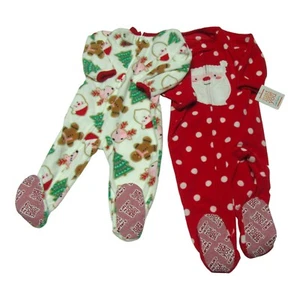 Carter's Baby Girl Size 12-18M Footed Pajamas One Piece Christmas Santa Multi - Picture 1 of 10