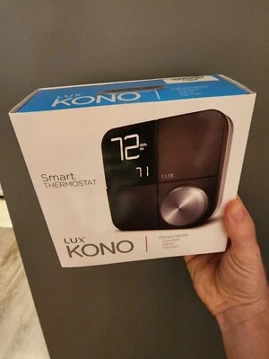 Termostato inteligente Lux Kono Wi-Fi con placa frontal de acero inoxidable negro KN-S-MG1-B04 Foto 1 de 3