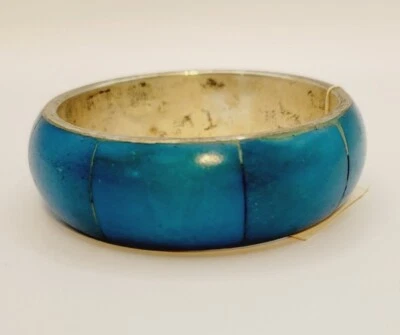 Pulsera color azul aguamarina sin cordones OSFM vintage años 80 talla única alta costura   Foto 1 de 4