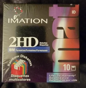 Imation 3.5" 2HD IBM Formatted Rainbow Color Diskettes 10 Pack - Afbeelding 1 van 1