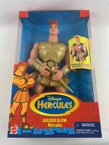 1996 Disneys Hercules, Golden Glow Hercules Mattel Figure - NEW/ SEALED Cover