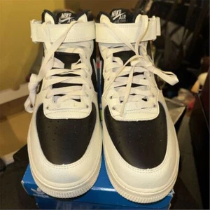 Nike WMNS Air Force 1 '07 Mid Sneakers Black Size 11.5 Women's Athletic Shoes - Picture 1 of 6