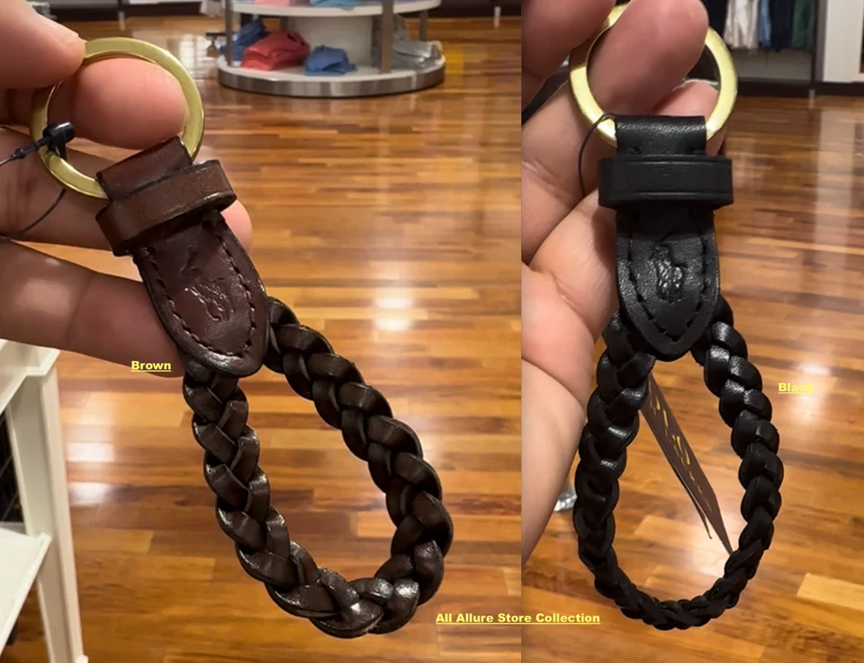 NUEVO CON ETIQUETAS Polo Ralph Lauren Poni Cuero Poni Llavero, Llavero, Llavero "TWIST" Foto 1 de 2