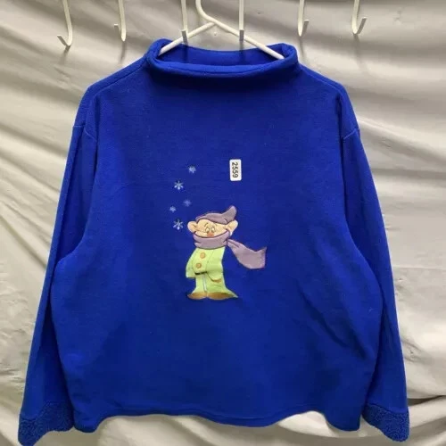 Suéter Disney Adulto 2Xl Azul Manga Larga Bordado Blancanieves Años 90 Para Hombre’s Foto 1 de 4