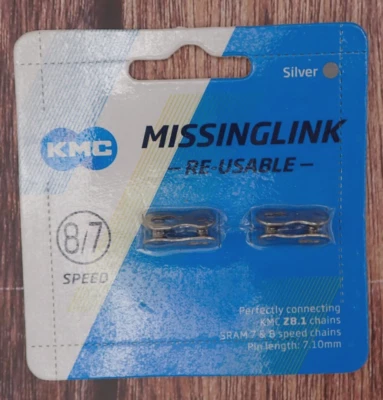 Two Pack NEW KMC 7/8-Speed Missing Link Bike Chain Quick Links fits KMC & SRAM - Image 1 of 2