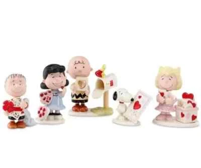 Lenox Peanuts Valentine's Day Figurine Set of 5 New In Box - Image 1 of 4