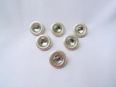 LOUIS FERAUD Replacement Buttons ~ Silver Tone Signature Stamp w/ Crystal Center - Image 1 of 2