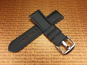 24mm Black Leather Kevlar Strap TOILE Fabric Tang Tongue Watch Band PANERAI - Picture 1 of 6