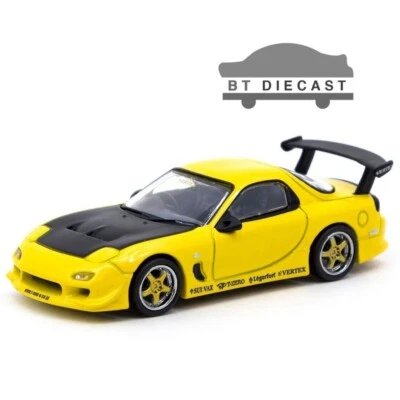 TARMAC WORKS VERTEX MAZDA RX-7 FD3S 1/64 with BLACK HOOD YELLOW T64G-022-YL - Image 1 of 3
