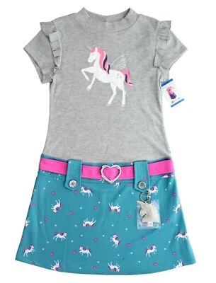 Pink & Violet Girl's Marsha Dress Sparkles Short Sleeve, Belt Look Key Chain Fob - Image 1 of 4