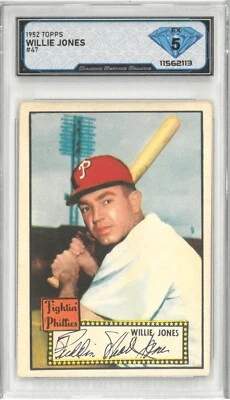 Willie Jones 1952 Topps #47 💎 DSG 5 EX Foto 1 de 2