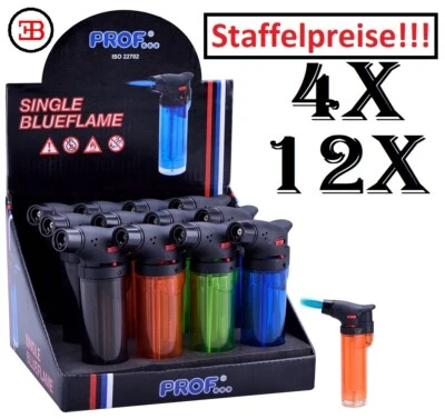 Sturmfeuerzeug Flambierer Bunsenbrenner Feuerzeug Jet Flamme Blueflame 4x 12x - Bild 1 von 3