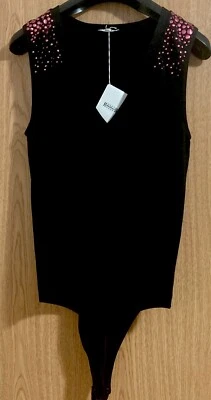 Tachuelas de metal Wolford Remache Negro/Rosa Talla Grande Cuerpo de cuerda. Nuevo con etiquetas. Sin caja Foto 1 de 4