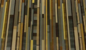 MAHARAM COMPARTMENT GRAY YELLOW RETRO VELVET CUSHION FABRIC BY THE YARD 50" W - Picture 1 of 5