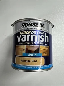 Ronseal Quick Drying Varnish ANTIQUE PINE SATIN - 250ml LOW ODOUR Free Postage - Picture 1 of 3