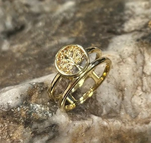 Anillo Clogau Oro Amarillo y Rosa 9ct Árbol de la Vida Doble Banda Talla P Raro - Imagen 1 de 11