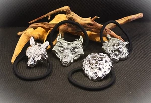 Silber oder Bronze Ton Wikinger Tiger Elastisch Haarband Pferdeschwanz Halter Damen/Herren - Bild 1 von 8