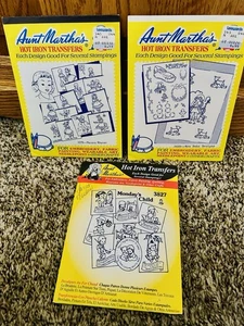 3 Aunt Martha’s Hot Iron Embroidery Transfer Patterns Lot Of 3 Nursery Rhymes, - Picture 1 of 1