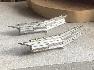 Set of Original 1959 Cadillac Hood & Trunk Emblem Badge OEM Part 1472532 1472531 - Image 1 of 4