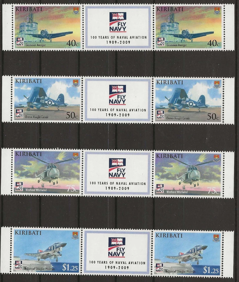Kiribati 2009 - 100 Aniversario de Aviación Naval Juego de 4 Pares de Canaletas - MNH Foto 1 de 1