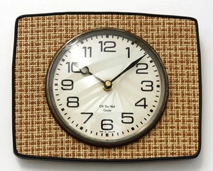 NEW 24cm Wicker Wall Clock - Retro Country Mid Century Style Vintage French Gift - Picture 1 of 4