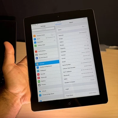 Apple iPad 2nd Gen, 64GB, A1397, Verizon, Cellular, Reset, IOS, Black, GSM - Image 1 of 4