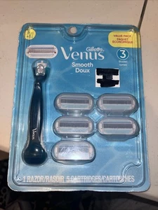 NEU Gillette Venus Smooth Doux Damenrasierer + 5 Kartuschen 3 Klingen - Bild 1 von 3