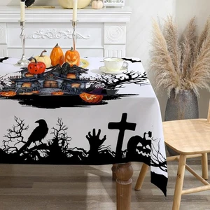 Halloween Tischdecke rechteckig 60x104 cm - 104 x 60 (rechteckig), weiß  - Bild 1 von 7