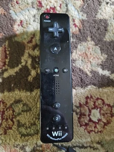 Mando Oficial Nintendo Wii MotionPlus Negro RVL-036 OEM Probado y Funciona H - Imagen 1 de 5
