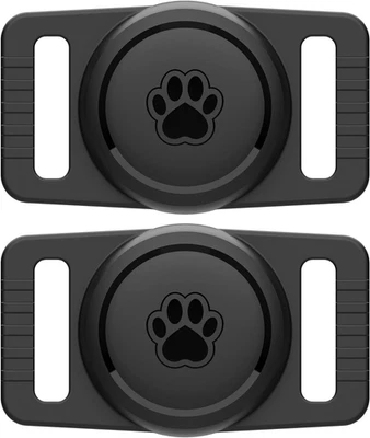Paquete de 2 soportes para collar de perro Airtag, soporte para collar de perro impermeable para Apple Airta Foto 1 de 4