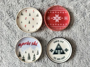 Target Bullseye Trinket/Tea Spoon Rest Winter Cabin Ski Snow Set of 4 2025 New - Picture 1 of 1