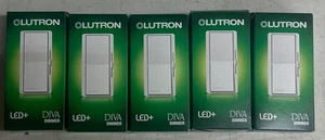 (5 PCS) LUTRON DVCL-153-WH Single /3-Way 150W CFL/ LED 600W Diva Dimmer White - Picture 1 of 1