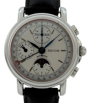 Relógio automático suíço Epos 39mm calendário triplo masculino monofásico Valjoux 7751 - 3214! - Imagem 1 de 4