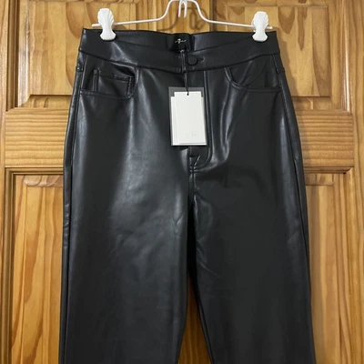 Pantalones 7 For All Mankind Veganos 26 Negros Imitación Cuero Acampanado Alto Precio de venta sugerido por el fabricante 248 USD Foto 1 de 4