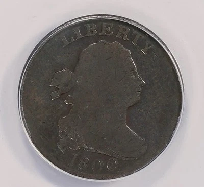 1800 1/2c C-1 Draped Bust Half Cent Anacs Good 4 - Image 1 of 4