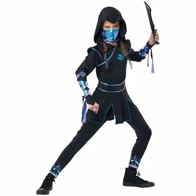 Disfraz Ninja Nightfire Stealth Guerrero Asiático Japonés Semana del Libro Niño Niñas Foto 1 de 4
