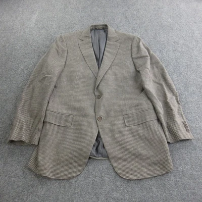 Blazer Ermenegildo Zegna Para Hombres 42R Gris Pata de Gallo Lana Lino Ajuste Mila Su Misura Foto 1 de 4