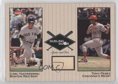 2002 Greats Dueling Duos Single Memorabilia Carl Yastrzemski Tony Perez Relic - Image 1 of 2