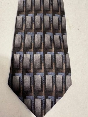 Corbata Louis Roth VERDE, AZUL, MARRÓN geométrica 100 % seda Foto 1 de 4